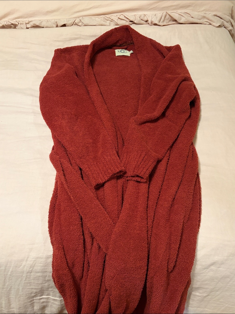 UGG Women's Long Open-Front Robe in Rust